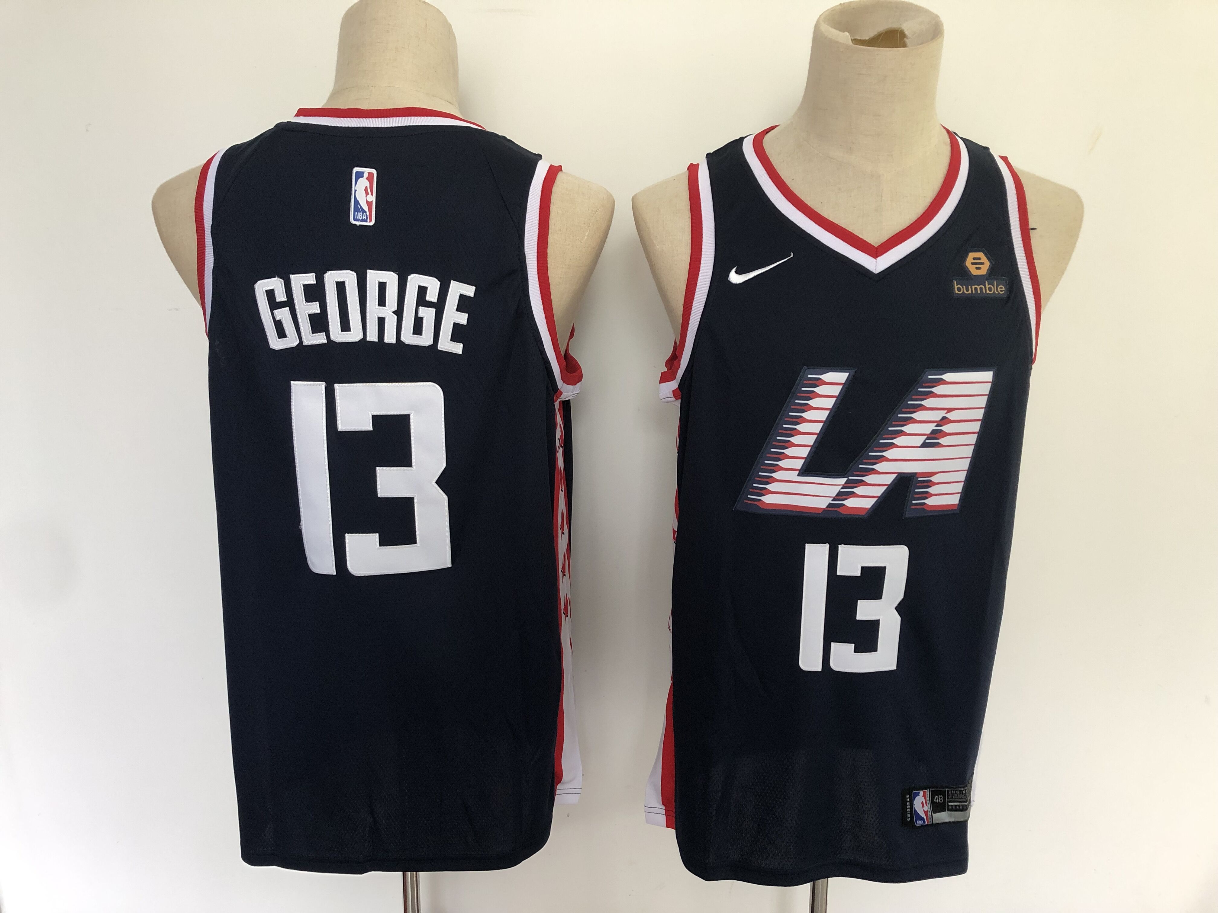 Men Los Angeles Clippers #13 George Blue City Edition Game Nike NBA Jerseys